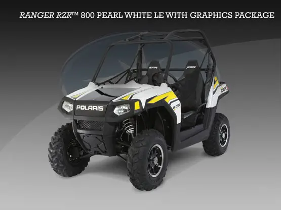 2010 Polaris Ranger RZR Pearl White 