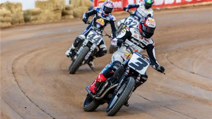 image MILWAUKEE (August 11, 2025) – Rick Ware Racing/Parts Plus/Latus Motors rider Briar Bauman rode a Harley-Davidson® XG750R motorcycle to one win and two additional podium finishes during three nights of racing at the historic Jackpine Gypsies short track near Sturgis, S.D., earning vital points in the closely contested Mission SuperTwins championship battle in the 2025 Progressive American Flat Track (AFT) series. Bauman extended his SuperTwins series lead to seven points. Mission/Roof Systems rider Brandon Robinson also claimed a SuperTwins race win aboard a Harley-Davidson XG750R—his first victory on the bike after playing a key role in its long-term development. In the first AFT AdventureTrackers race of the season, WFOracingonline.com rider Jesse Janisch rode a Harley-Davidson Pan America® 1250 Special to a win and a runner-up finish as the series made its Sturgis debut. H-D Pan America riders Danny Eslick (Saddlemen Race Development) and Henry Wiles (Walters Bros. Harley-Davidson/Wiebler’s Harley-Davidson) also earned podium results. The tripleheader week of short track and TT racing was staged in conjunction with the 85th Annual Sturgis Motorcycle Rally. Bauman Adds to AFT SuperTwins Points Lead, Robinson Earns First Victory August 4 – The Sturgis AFT SuperTwins triple-header opened on August 4 with Jackpine Gypsies Short Track I. For the second time this season, the event featured the Mission Triple-Challenge format, with the SuperTwins field contesting three races: a 10-lap sprint opener, a 15-lap race, and a 20-lap final. Points escalated with each race, and championship points were awarded based on the combined totals. Bauman set the tone early, topping qualifying with a best lap of 13.435 seconds on the tight 1/5-mile Jackpine Gypsies oval—the shortest track on the 2025 AFT SuperTwins schedule. In the 10-lap sprint, he led from the start with Mission/Roof Systems/Harley-Davidson rider Brandon Robinson and Yamaha’s Dallas Daniels, his closest title rival, in pursuit. Daniels moved past Robinson after two laps, but Bauman had already opened a gap, stretching his lead to 1.329 seconds at the finish. Daniels took second, with Robinson in third. The 15-lap second race was twice red-flagged for on-track incidents. On the third restart, Bauman again took the lead, but Daniels executed a pass for the win mid-race. Bauman held on for second, 0.650 seconds behind Daniels, with Royal Enfield’s Max Whale in third. The 20-lap finale turned into a showdown between Bauman and Daniels, the two swapping the lead several times in the opening laps. Daniels then took control at the front, with Bauman close behind and Robinson, Whale, and Honda’s Trent Lowe in the mix. On lap 19, Bauman retook the lead and held off Daniels and Robinson to claim his second win of the night and the overall event victory with a 1-2-1 score—his sixth AFT SuperTwins win of the season. Daniels (2-1-2) placed second overall, with Robinson (3-4-3) third. “Dallas took me to school in the second Main Event,” said Bauman. “To come back and get him—he usually just builds momentum and gets better throughout the night—was huge. My Rick Ware Racing/Parts Plus/Latus Motors team worked really, really hard. We changed quite a bit of stuff even though we’d been fast all day. Dallas is so good. I’ve never been this stressed out all the time, but we’re out here, baby, and we’re working for it.” August 5 – AFT SuperTwins raced under its traditional format for Jackpine Gypsies Short Track II. Robinson paced the field in qualifying with a best lap of 13.081 seconds on the Mission/Roof Systems Harley-Davidson XG750R motorcycle. Robinson finished second to Daniels in the first heat race, and Bauman won his heat race. At the start of the main event Daniels led the field with Robinson, Bauman and KTM rider Davis Fisher battling on his rear wheel. Robinson passed Daniels to take the lead at the 7-minute mark and the trio of Robinson, Daniels and Bauman opened a gap on the field. At the 4-minute mark Bauman took a low line attempting to pass Daniels for second place and contact sent Daniels to the track. The race was stopped for a red flag, and Bauman and Daniels were penalized and sent to the back of the field for the restart. Robinson led away from the restart as Daniels and Bauman charged from the back row through a pack of 14 bikes. Bauman passed Daniels and worked his way up to third place in the closing laps, while Daniels finished 5th. Robinson crossed the finish line 1.151 seconds ahead of Fisher, with Bauman 1.634 seconds back in third place. Robinson’s win was the first for any rider this season other than title contenders Bauman and Daniels. August 8 – The Jackpine Gypsies facility was converted to a 0.35-mile TT course on a combination dirt and paved surface for the final event of the week, the Jackpine Gypsies Super TT. Bauman finished second to top qualifier Daniels in their heat race, and the pair of rivals lined up on the front row for the main event. Daniels led off the start as Wiles slotted into second with Bauman third. On the second lap Wiles missed a gear shift and Bauman charged past, giving chase to Daniels. Bauman could not quite match the pace set by Daniels on the very technical TT course and trailed by 5.781 seconds at the finish. Wiles finished third. Robinson left the race after 8 laps with a mechanical issue. After 12 of 16 rounds in the 2025 AFT Mission SuperTwins championship, Bauman leads with 243 points, followed by Daniels with 236. Robinson is third with 164 points. The AFT Mission SuperTwins series returns to action August 16 for the Peoria TT at the Peoria Motorcycle Club in Bartonville, Ill. Mission SuperTwins Race Results – Jackpine Gypsies Short Track I (Top 10) 1. Briar Bauman (H-D) Rick Ware Racing/Parts Plus/Latus Motors 2. Dallas Daniels (Yam) Estenson Racing 3. Brandon Robinson (H-D) Mission/Roof Systems/Harley-Davidson 4. Max Whale (RE) Moto Anatomy X Royal Enfield/Fairway Ford/Parts Unlimited 5. Henry Wiles (Yam) DL Racing/HYMMC 6. Trent Lowe (Hon) American Honda/Progressive Insurance/Mission Foods 7. Jarod VanDerkooi (KTM) Fastrack Racing/Wally Brown Racing 8. Davis Fisher (KTM) Rackley Racing/Bob Lanphere’s BMC Racing 9. Dan Bromley (Suz) Memphis Shades/Corbin/Vinson Construction 10. Logan McGrane (KTM) Schaeffer’s Motorsports Mission SuperTwins Race Results – Jackpine Gypsies Short Track II (Top 10) 1. Brandon Robinson (H-D) Mission/Roof Systems/Harley-Davidson 2. Davis Fisher (KTM) Rackley Racing/Bob Lanphere’s BMC Racing 3. Briar Bauman (H-D) Rick Ware Racing/Parts Plus/Latus Motors 4. Dan Bromley (Suz) Memphis Shades/Corbin/Vinson Construction 5. Dallas Daniels (Yam) Estenson Racing 6. Jarod VanDerkooi (KTM) Fastrack Racing/Wally Brown Racing 7. Trent Lowe (Hon) American Honda/Progressive Insurance/Mission Foods 8. Henry Wiles (Yam) DL Racing/HYMMC 9. Justin Jones (KTM) 1st Impressions Race Team/Elder Trucking 10. James Ott (Yam) G&G Racing/Yamaha Racing/Media Home Mission SuperTwins Race Results – Jackpine Gypsies Super TT (Top 10) 1. Dallas Daniels (Yam) Estenson Racing 2. Briar Bauman (H-D) Rick Ware Racing/Parts Plus/Latus Motors 3. Henry Wiles (Yam) DL Racing/HYMMC 4. Jarod VanDerkooi (KTM) Fastrack Racing/Wally Brown Racing 5. Dan Bromley (Suz) Memphis Shades/Corbin/Vinson Construction 6. Declan Bender (Yam) Memphis Shades/Black Hills Powersports 7. Max Whale (RE) Moto Anatomy X Royal Enfield/Fairway Ford/Parts Unlimited 8. James Ott (Yam) G&G Racing/Yamaha Racing/Media Home 9. Trent Lowe (Hon) American Honda/Progressive Insurance/Mission Foods 10. Logan McGrane (KTM) Schaeffer’s Motorsports Janisch Wins AFT AdventureTrackers Opener August 4 – WFOracingonlin.com rider Jesse Janisch rode a Harley-Davidson Pan America® 1250 Special to victory in the first round of the four-race 2025 AFT AdventureTrackers™ series, a professional racing class for large displacement, street-stock adventure touring motorcycles. In the single 10-lap main event, Janisch passed Suzuki rider Dan Bromley on the second lap and then held the lead as the pair battled for the rest of the race. Janisch, who had ridden a Pan America 1250 Special for back-country exploring in the Black Hills earlier in the day, won by 0.282 seconds. Triumph rider Dalton Gauthier finished third. “We’ve been having a blast,” said Janisch following the race. “I got to ride a Pan America 1250 all day yesterday out in the hills, enjoying the scenic views of Sturgis, which was amazing. I’ve got to thank everyone who helped us out. I had a good battle with Dan, and I’m stoked to get the first one.” August 5 – In the second AFT AdventureTrackers™ event Bromley and Janisch swapped results in the in the main event. Bromley pulled away from the field as Janisch battled for second place with Honda rider Austin Luczak and Walters Bros. Harley-Davidson/Wiebler’s Harley-Davidson rider Henry Wiles and Saddlemen Race Development rider Danny Eslick, both on Harley-Davidson Pan America 1250 Special motorcycles. By the time Janisch broke out of that pack Bromley had opened a lead that stretched to 1.465 seconds at the finish. Luczak finished third, 3.633 seconds behind Bromley. August 8 – Janisch and Bromley lined up on the front row for the AdventureTrackers™ Super TT main event (4 minutes plus 2 laps) in what was expected to be another battle for the two top riders in the class. Bromley led at the start with Janisch right on his wheel and looking for an opportunity to pass in the opening laps, but the fight was over after three laps when Janisch retired with a mechanical issue. Luczak and Harley-Davidson riders Eslick and Wiles took up the chase, but Bromley opened a gap on the field and crossed the finish line 3.596 second clear of Eslick with Wiles third. After three of four rounds in the 2025 AFT AdventureTrackers championship, Bromley leads with 65 points. Janisch is second with 51 points, followed by Eslick with 45 points, Luczak with 43 points, Wiles with 42 points and Gauthier with 41 points. The final race in the 2025 AFT AdventureTrackers series is scheduled for August 16 during the Peoria TT at the Peoria Motorcycle Club in Bartonville, Ill. AFT AdventureTrackers – Jackpine Gypsies Short Track I 1. Jesse Janisch (H-D) WFOracingonline.com 2. Dan Bromley (Suz) Big Momma and Daddy Deep Pockets 3. Dalton Gauthier (Tri) Triumph Racing 4. Austin Luczak (Hon) Memphis Shades/Black Hills Powersports 5. Henry Wiles (H-D) Walters Bros. Harley-Davidson/Wiebler’s Harley-Davidson 6. Danny Eslick (H-D) Saddlemen Race Development 7. Hunter Bauer (BMW) Vinson Construction/Memphis Shades 8. Brandon Paasch (Tri) Triumph Racing 9. Morgen Mischler (BMW) Memphis Shades/Corbin/Vinson Construction AFT AdventureTrackers – Jackpine Gypsies Short Track II 1. Dan Bromley (Suz) Big Momma and Daddy Deep Pockets 2. Jesse Janisch (H-D) WFOracingonline.com 3. Austin Luczak (Hon) Memphis Shades/Black Hills Powersports 4. Danny Eslick (H-D) Saddlemen Race Development 5. Henry Wiles (H-D) Walters Bros. Harley-Davidson/Wiebler’s Harley-Davidson 6. Chad Cose (H-D) Saddlemen Race Development 7. Dalton Gauthier (Tri) Triumph Racing 8. Hunter Bauer (BMW) Vinson Construction/Memphis Shades 9. Brandon Paasch (Tri) Triumph Racing 10. Morgen Mischler (BMW) Memphis Shades/Corbin/Vinson Construction AFT AdventureTrackers – Jackpine Gypsies Super TT 1. Dan Bromley (Suz) Big Momma and Daddy Deep Pockets 2. Danny Eslick (H-D) Saddlemen Race Development 3. Henry Wiles (H-D) Walters Bros. Harley-Davidson/Wiebler’s Harley-Davidson 4. Dalton Gauthier (Tri) Triumph Racing 5. Austin Luczak (Hon) Memphis Shades/Black Hills Powersports 6. Brandon Paasch (Tri) Triumph Racing 7. Chad Cose (H-D) Saddlemen Race Development 8. William Harris (BMW) Luczak Racing/Memphis Shades ### About Harley-Davidson Harley-Davidson, Inc. is the parent company of Harley-Davidson Motor Company and Harley-Davidson Financial Services. Our vision: Building our legend and leading our industry through innovation, evolution and emotion. Our mission: More than building machines, we stand for the timeless pursuit of adventure. Freedom for the soul. Since 1903, Harley-Davidson has defined motorcycle culture with an expanding range of leading-edge, distinctive and customizable motorcycles in addition to riding experiences and exceptional motorcycle accessories, riding gear and apparel. Harley-Davidson Financial Services provides financing, insurance and other programs to help get Harley-Davidson riders on the road.